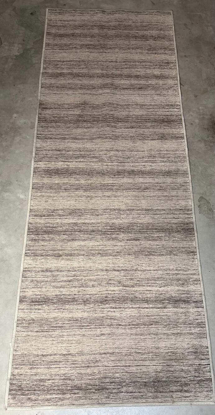 Ruggable Machine Washable Modern Striped Runner Rug, Gray/Beige